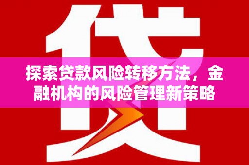 花山探索贷款风险转移方法，金融机构的风险管理新策略