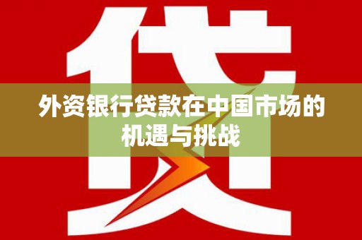 花山外资银行贷款在中国市场的机遇与挑战