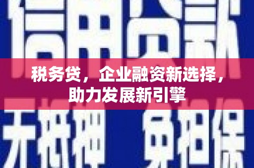 花山税务贷，企业融资新选择，助力发展新引擎