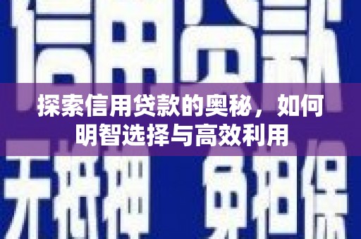 花山探索信用贷款的奥秘，如何明智选择与高效利用