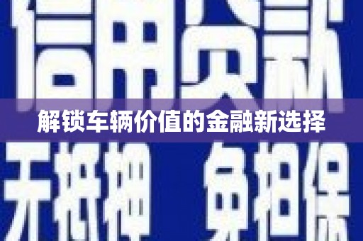 花山解锁车辆价值的金融新选择